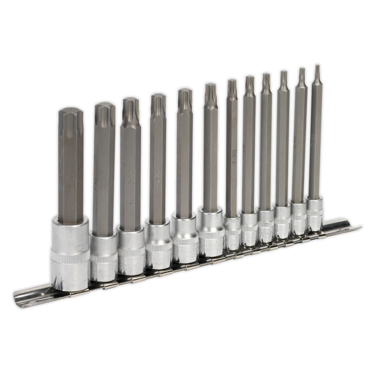 Sealey 12pc 1/4", 3/8" & 1/2"Sq Drive TRX-Star* Socket Bit Set AK6221