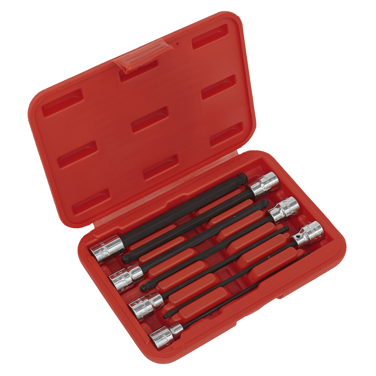 Sealey 7pc 3/8"Sq Drive Ball-End Hex Socket Bit Set AK62257