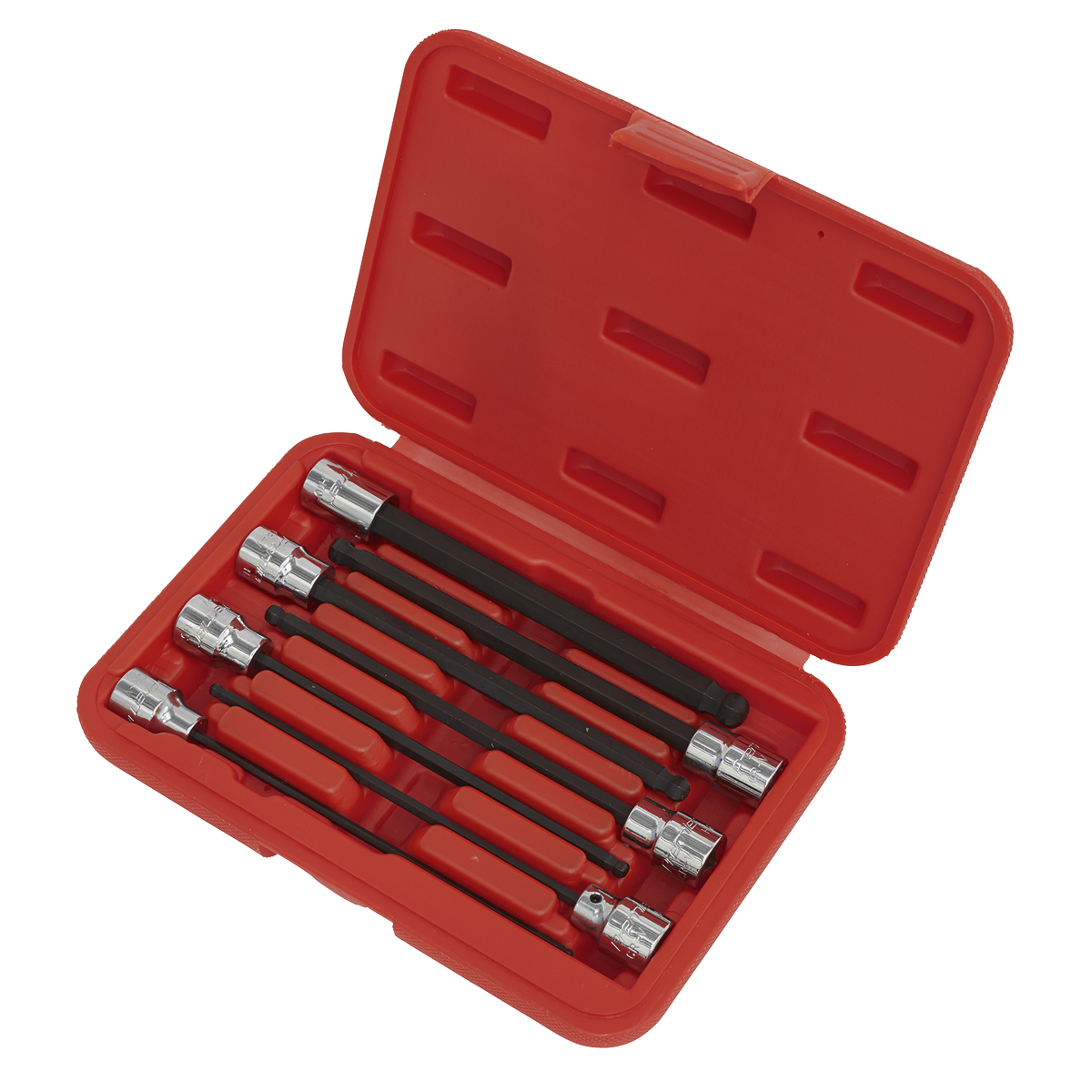 Sealey 7pc 3/8"Sq Drive Ball-End Hex Socket Bit Set AK62257