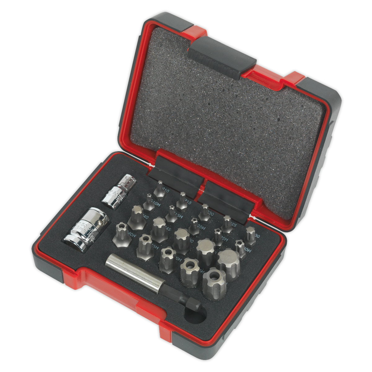 Sealey 23pc 1/4" & 3/8"Sq Drive TRX-P* & Security TRX-TS* Bit Set AK6226