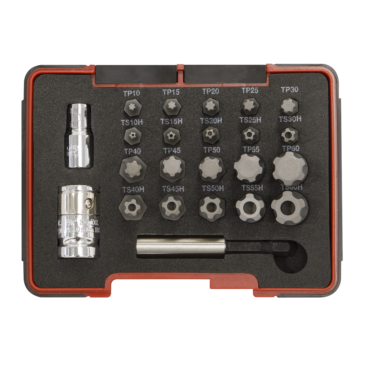 Sealey 23pc 1/4" & 3/8"Sq Drive TRX-P* & Security TRX-TS* Bit Set AK6226