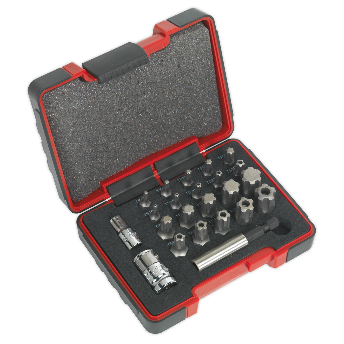 Sealey 23pc 1/4" & 3/8"Sq Drive TRX-P* & Security TRX-TS* Bit Set AK6226