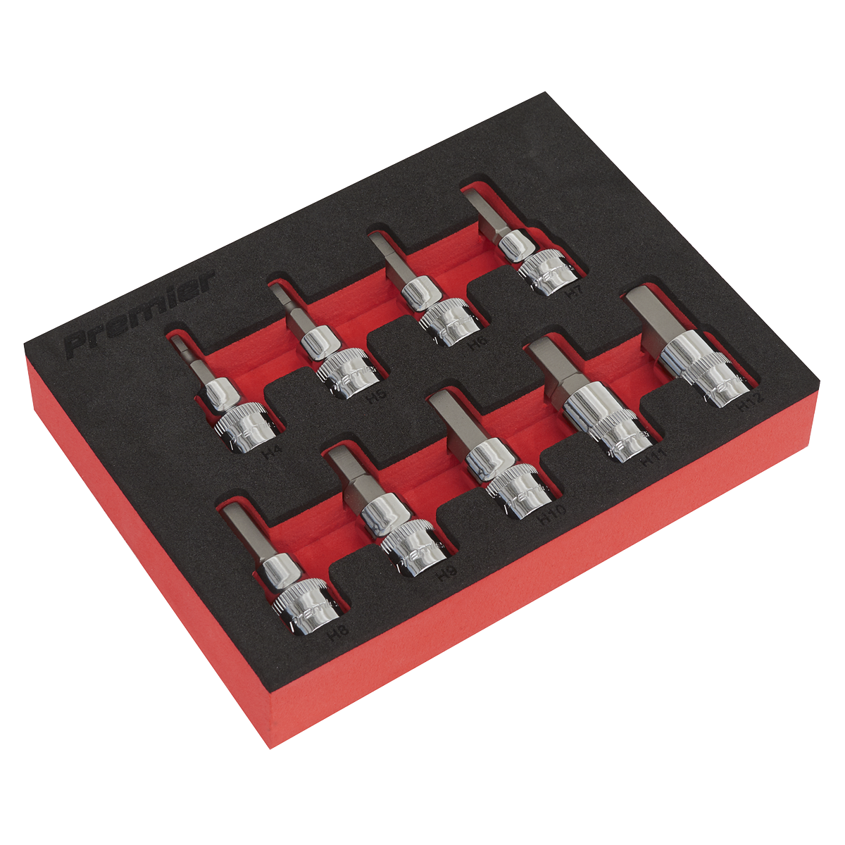 Sealey 9pc 3/8"Sq Drive Hex Socket Bit Set - Metric AK6240