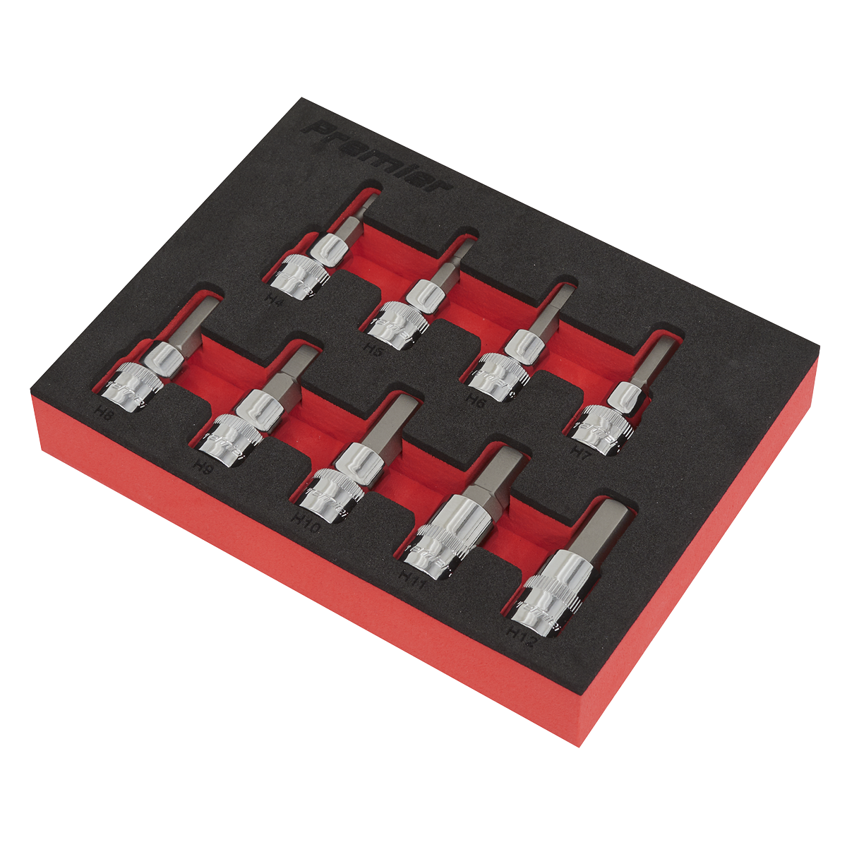 Sealey 9pc 3/8"Sq Drive Hex Socket Bit Set - Metric AK6240