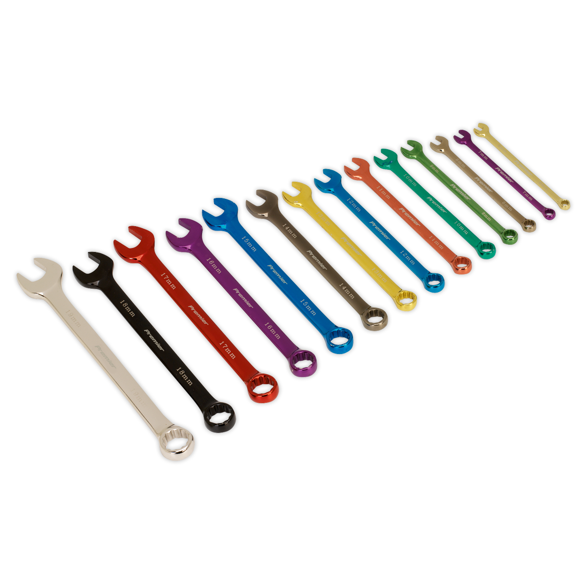 Sealey 14pc Multi-Coloured Combination Spanner Set AK6314