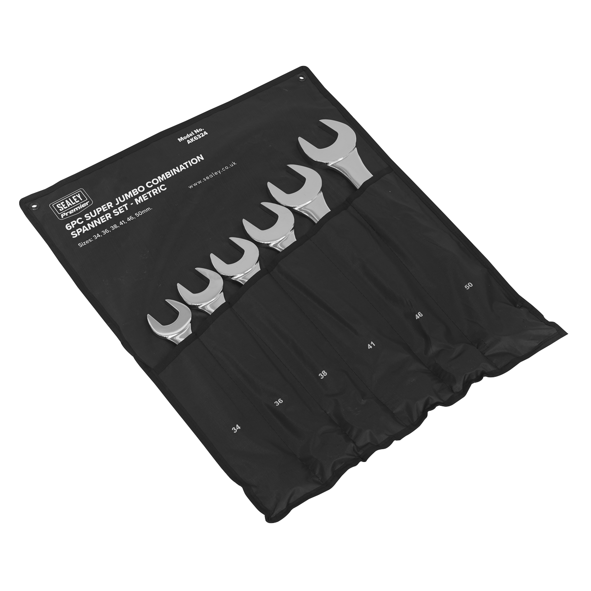 Sealey 6pc Super Jumbo Combination Spanner Set AK6324