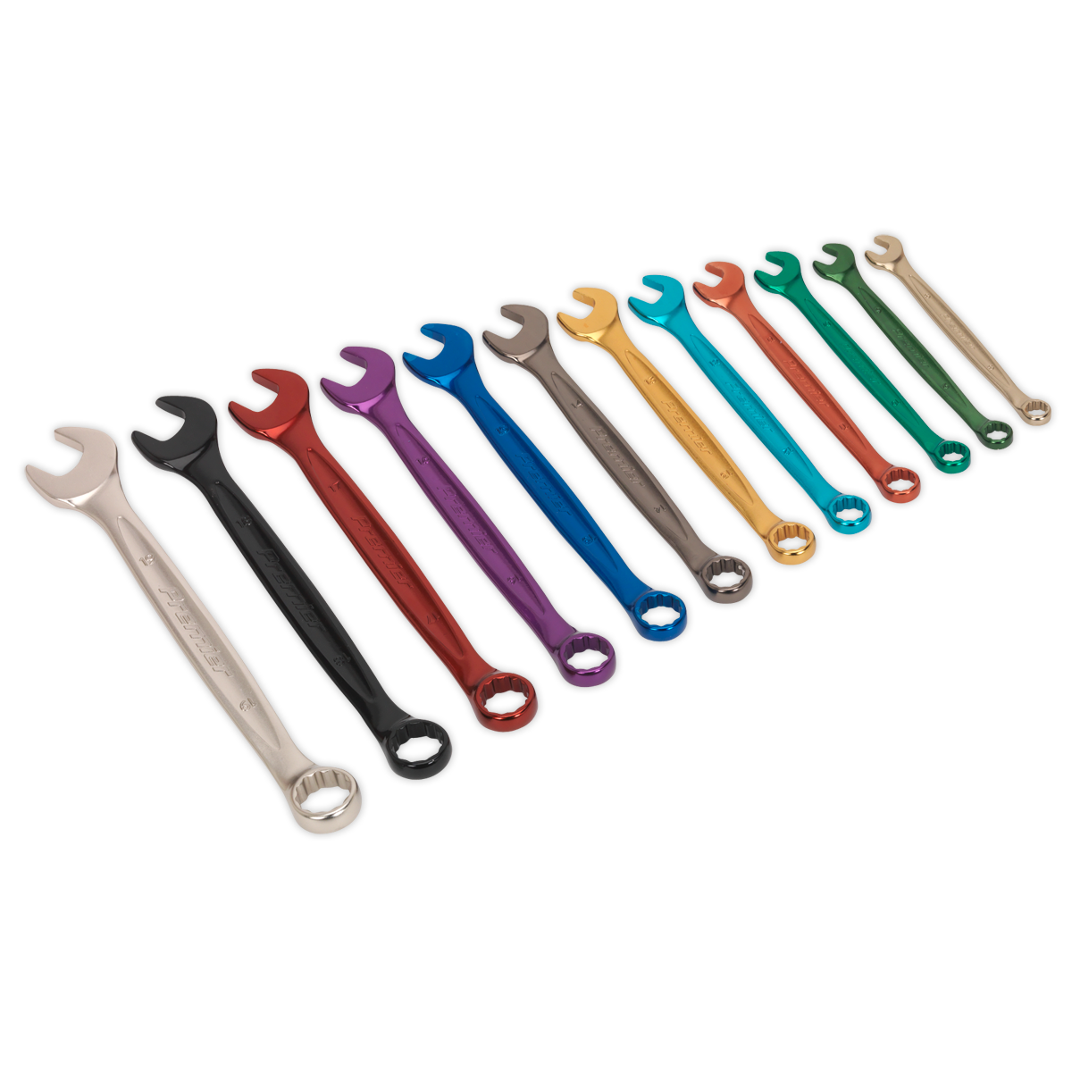 Sealey 12pc Multi-Coloured Combination Spanner Set AK63915