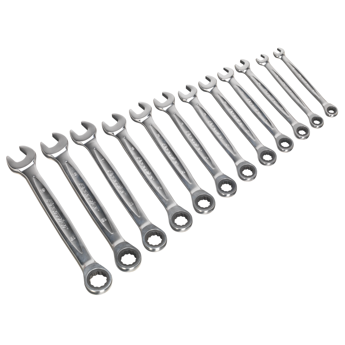 Sealey 12pc Ratchet Combination Spanner Set - Platinum Series AK63922