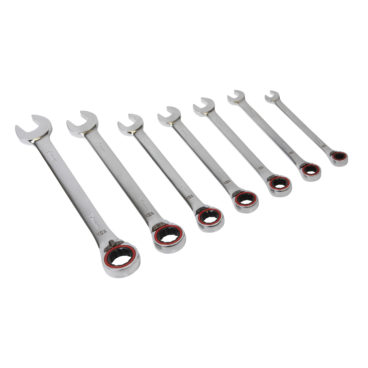 Sealey 7pc Reversible Combination Ratchet Spanner Set - Platinum Series AK63945