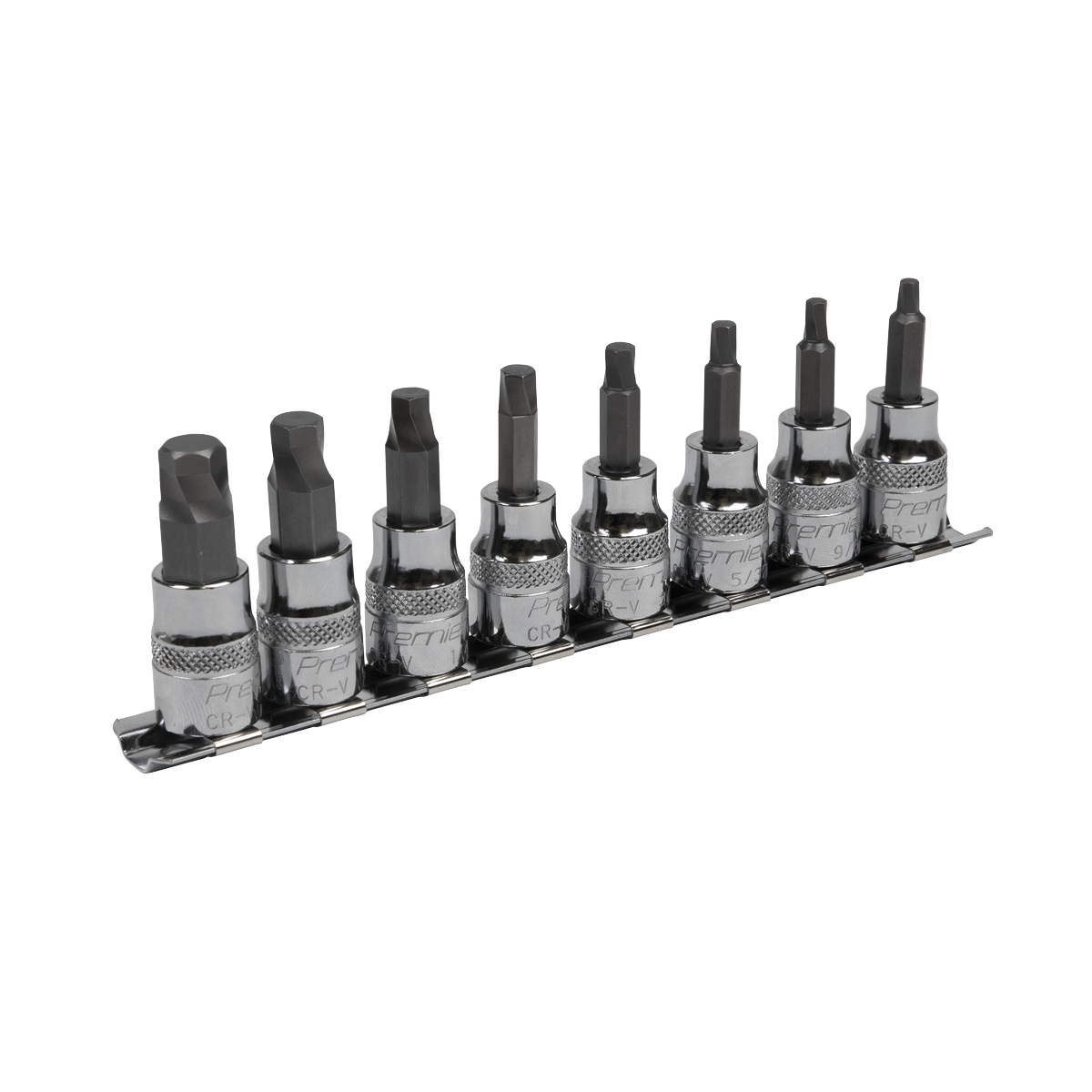 Sealey 8pc 3/8"Sq Drive Lock-On™ Hex Socket Bit Set - Imperial AK65603