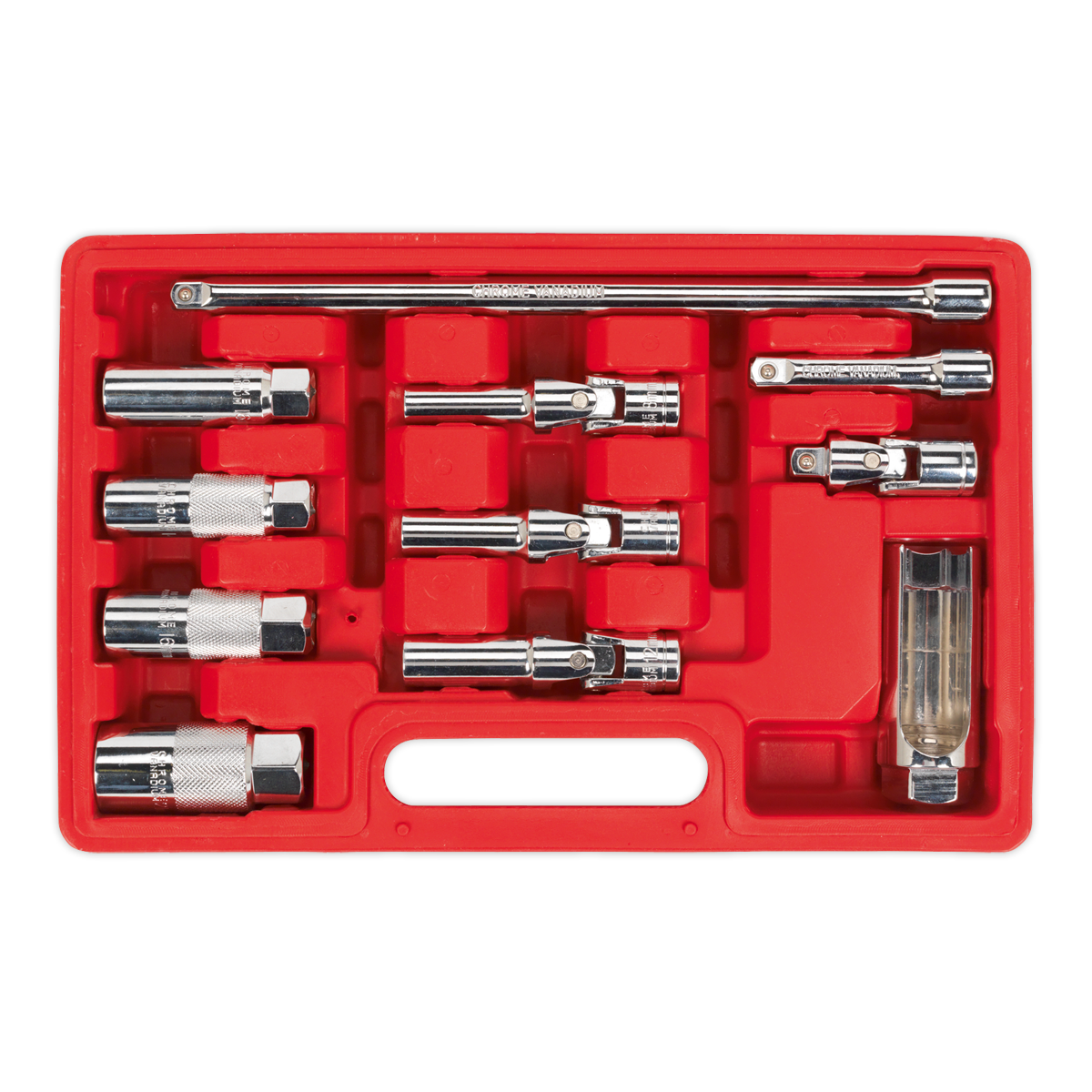 Sealey 11pc 3/8"Sq Drive Master Service Set - Spark/Glow Plug & Oxygen Sensor AK6562