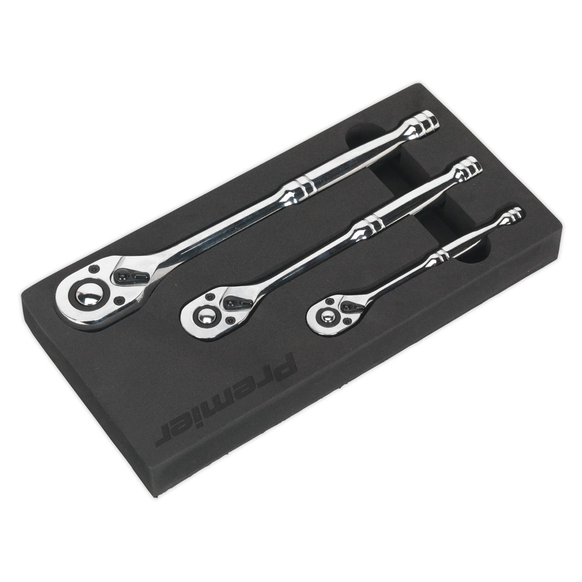 Sealey 3pc Ratchet Wrench Set - Flip Reverse AK6672