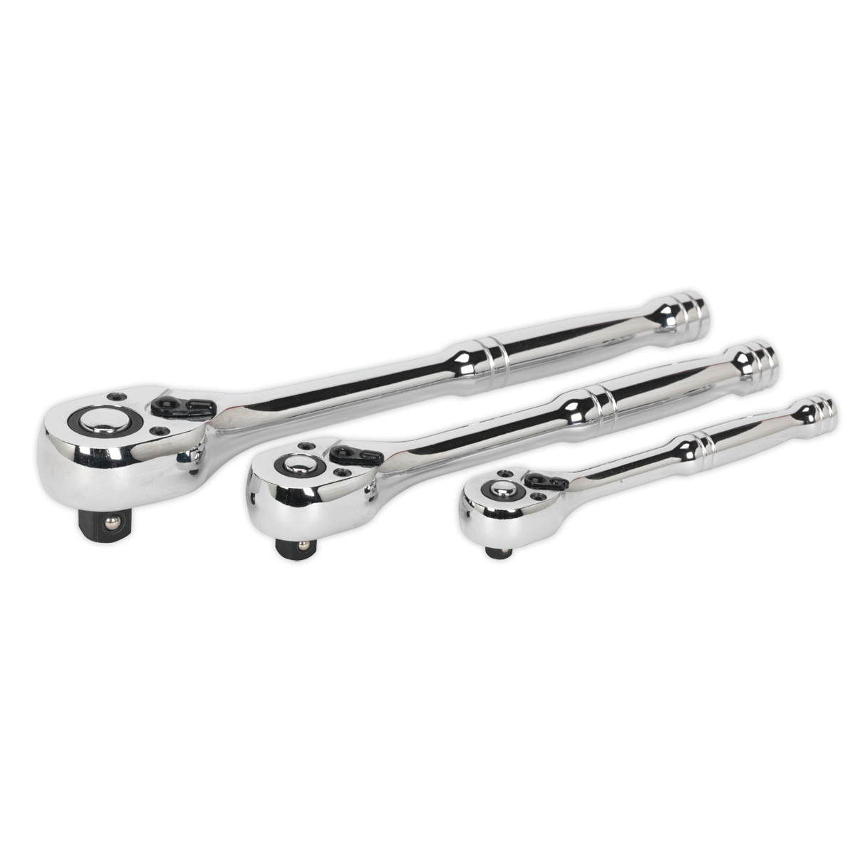 Sealey 3pc Ratchet Wrench Set - Flip Reverse AK6672