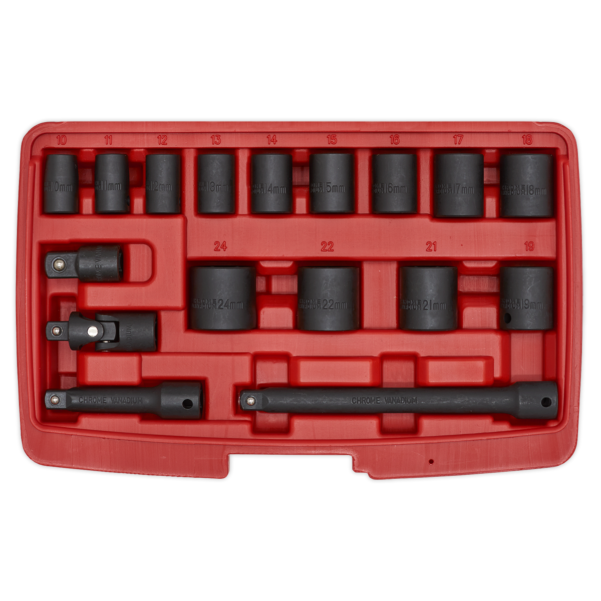 Sealey 17pc 3/8"Sq Drive Impact Socket Set AK68217