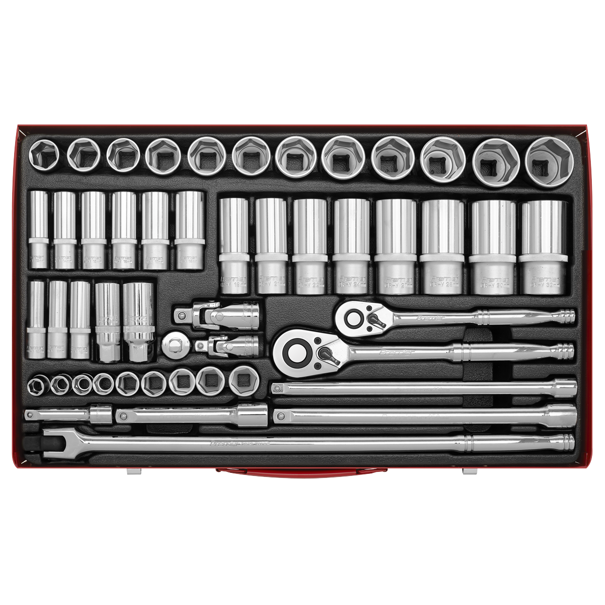 Sealey 50pc 3/8" & 1/2"Sq Drive Socket Set AK6942