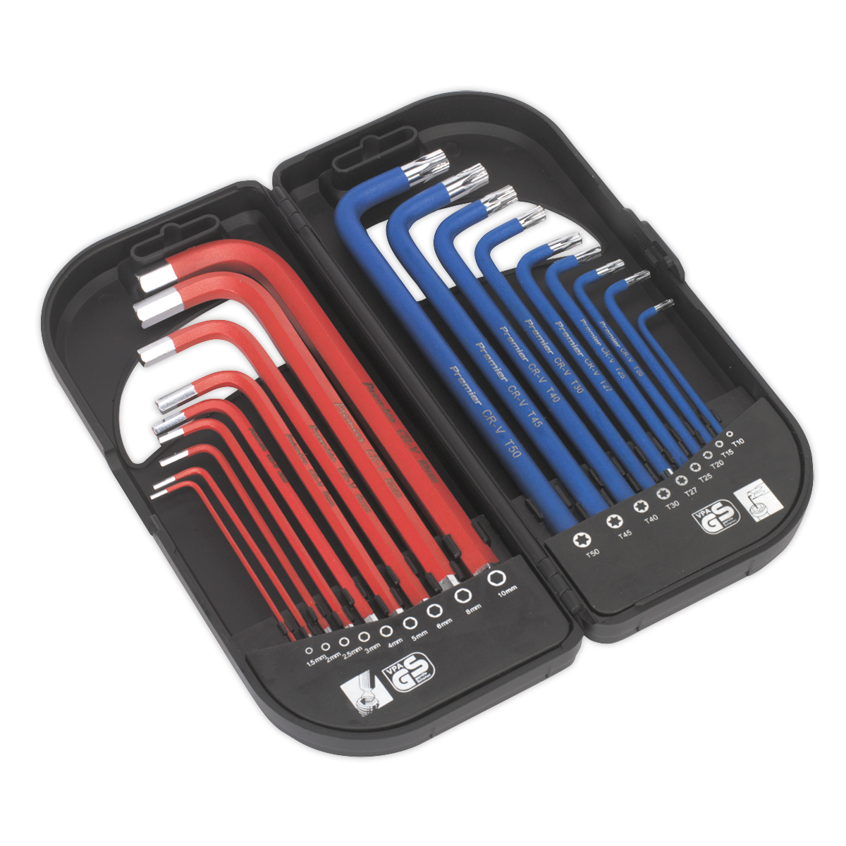 Sealey 18pc Anti-Slip Long TRX-Star* & Ball-End Hex Key Set AK7176