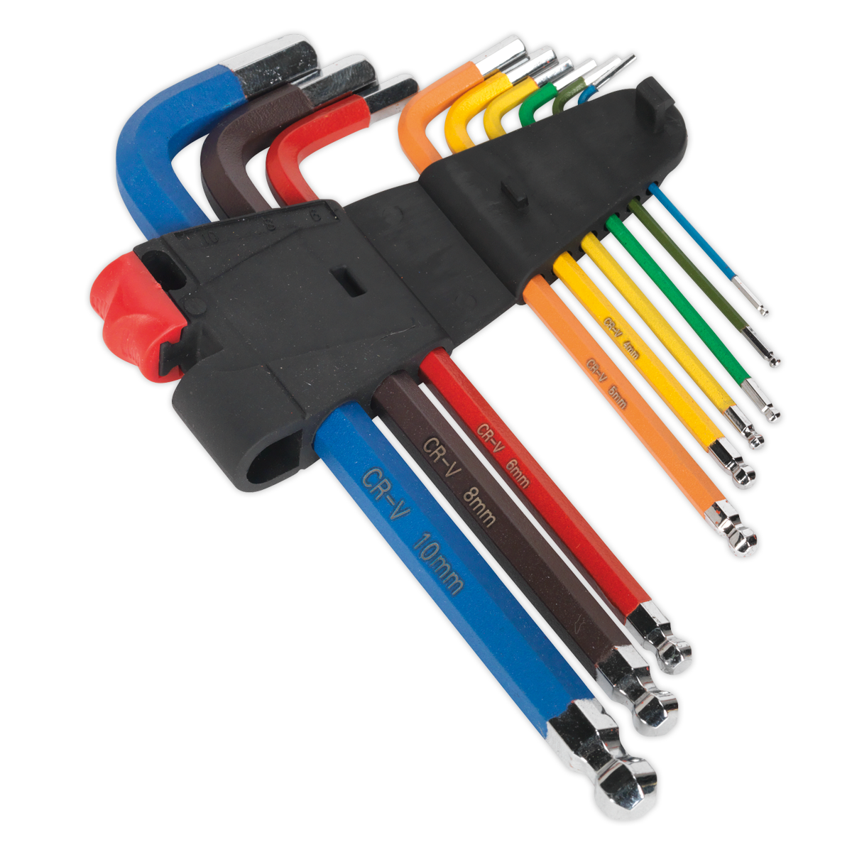 Sealey 9pc Anti-Slip Long Ball-End Hex Key Set AK7190