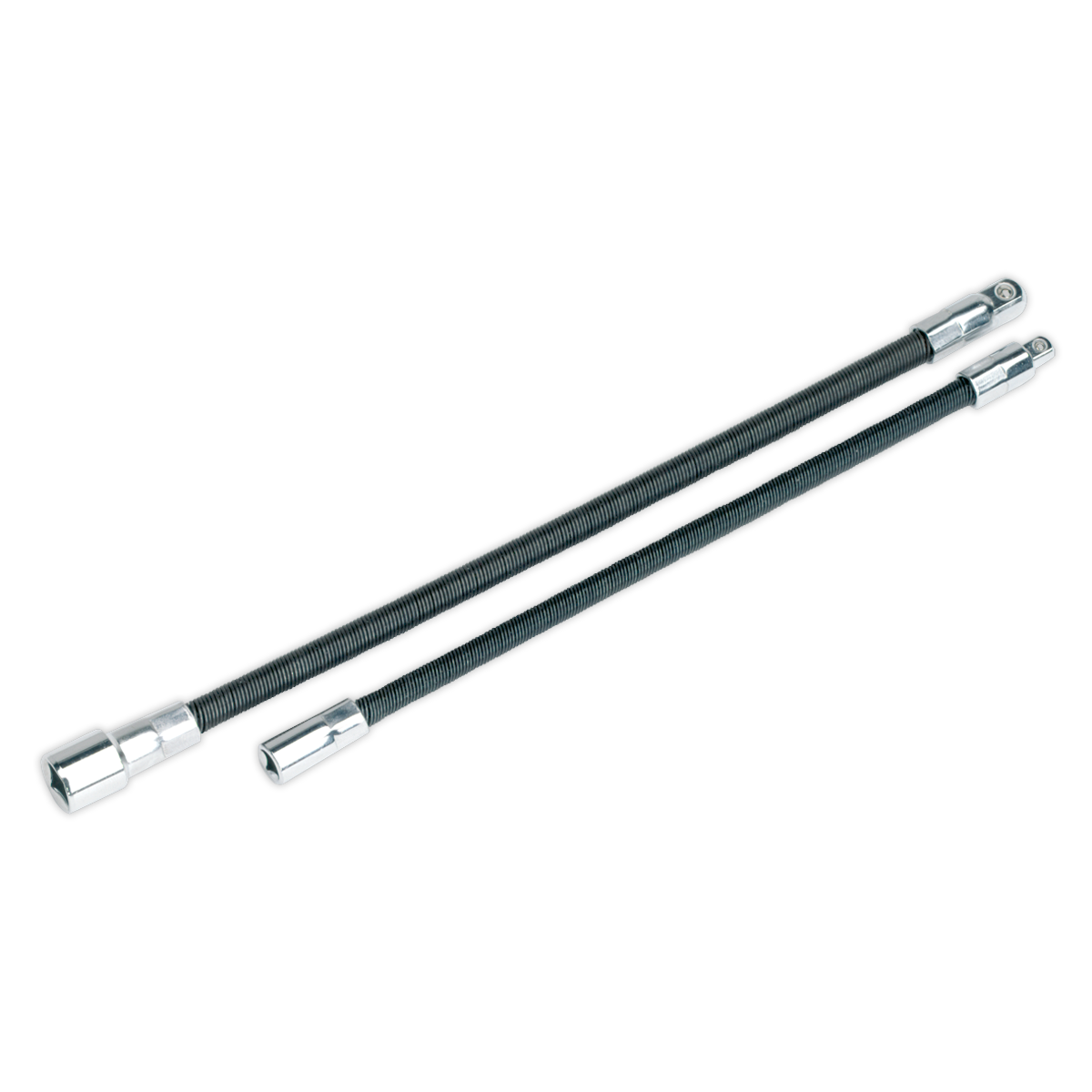 Sealey 2pc Flexible Extension Adaptor Set 1/4"Sq x 254mm & 3/8"Sq x 305mm AK7342