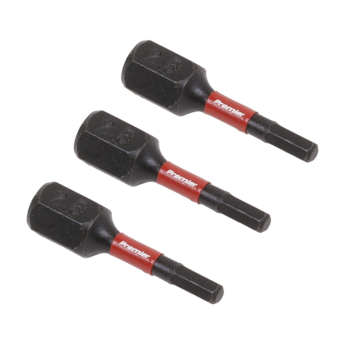 Sealey 3pc 25mm Hex 2.5mm Impact Power Tool Bit Set AK8210