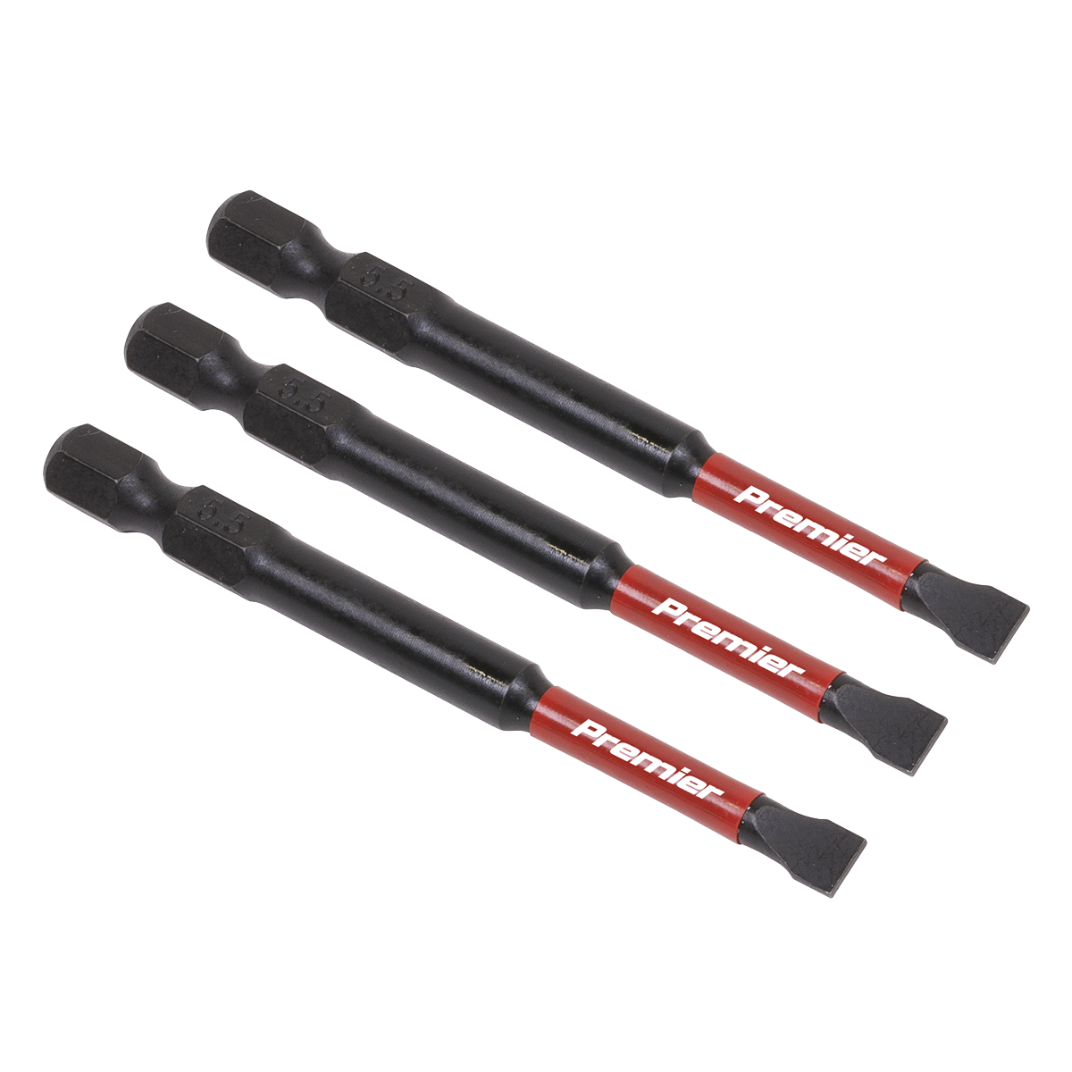 Sealey 3pc 75mm Slotted 5.5mm Impact Power Tool Bit Set AK8252