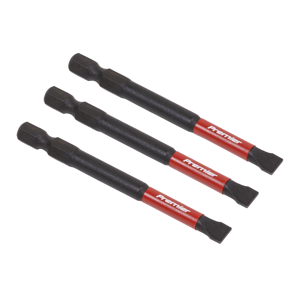 Sealey 3pc 75mm Slotted 6.5mm Impact Power Tool Bit Set AK8253