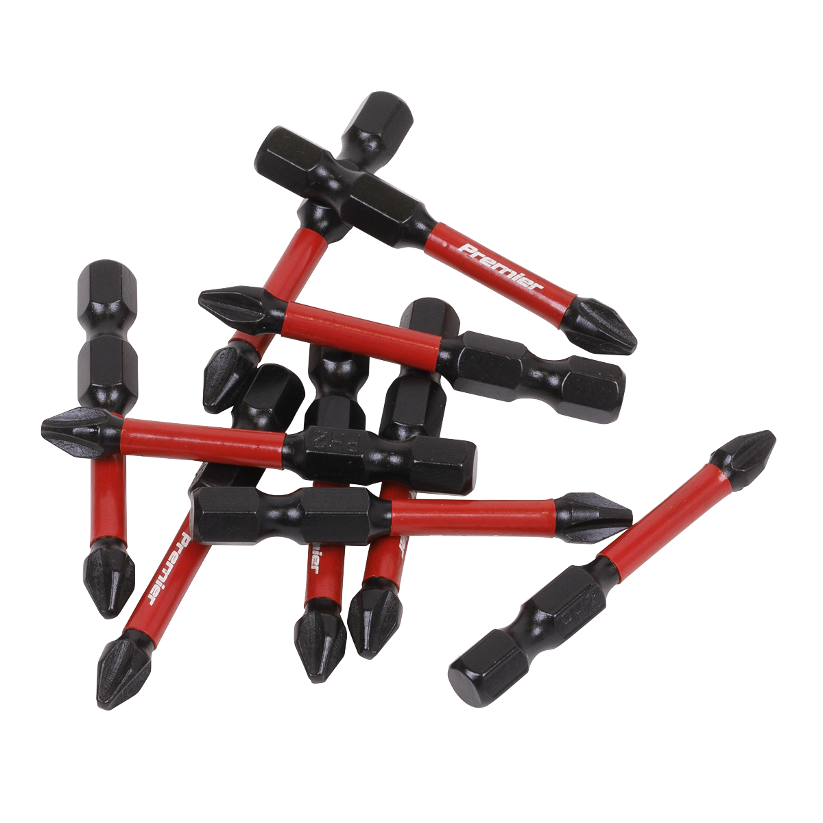 Sealey 50mm Phillips #2 Impact Power Tool Bits - 10pc AK8274