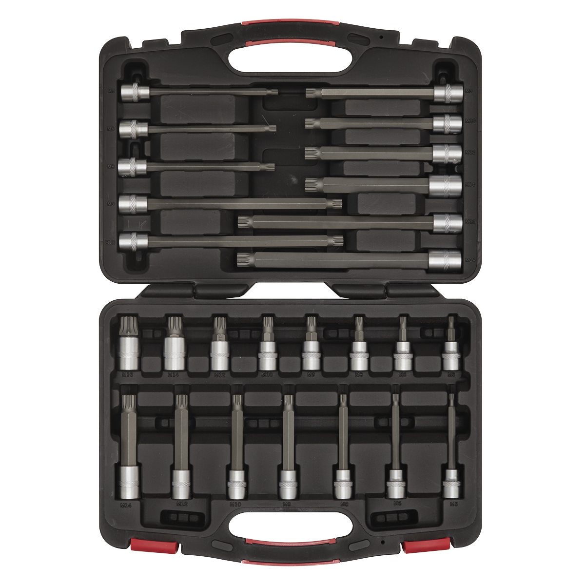 Sealey 26pc 3/8"Sq Drive Spline Socket Bit Set - Platinum Series AK89002