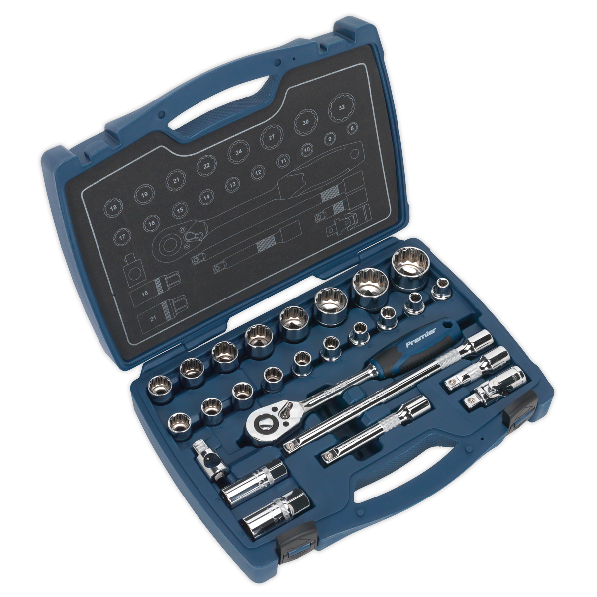 Sealey 26pc 1/2"Sq Drive Socket Set AK8995