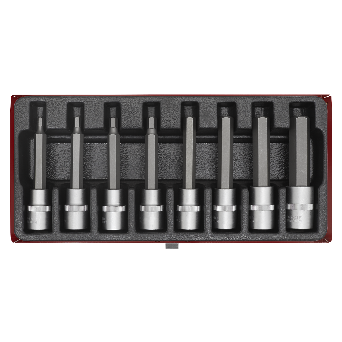 Sealey 8pc 1/2"Sq Drive Hex Socket Bit Set AK9310
