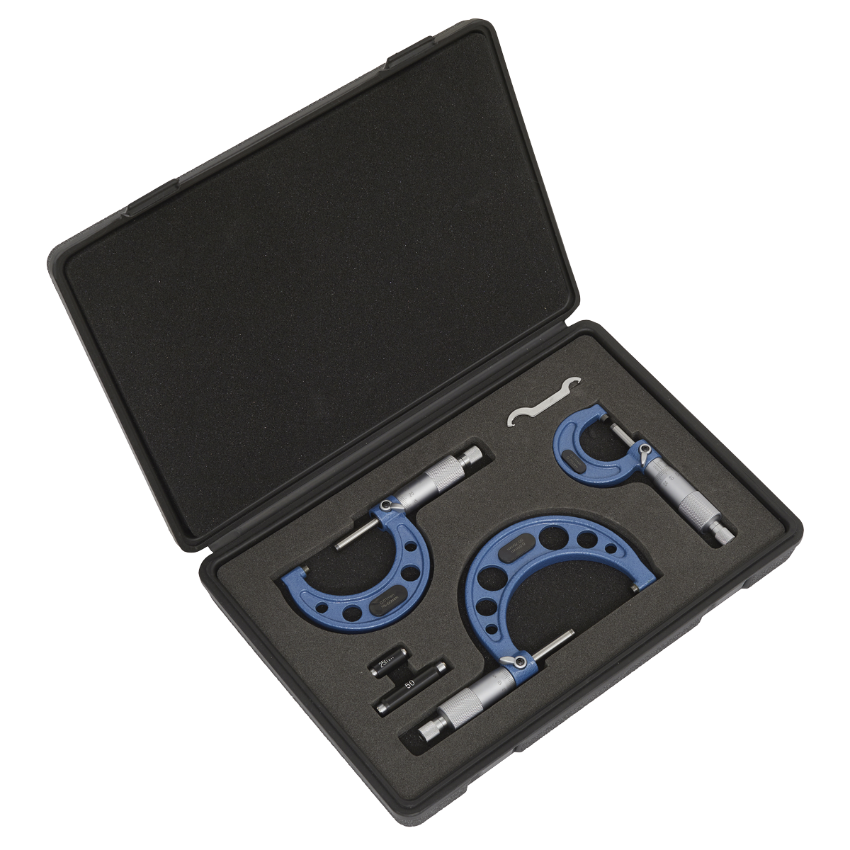 Sealey 3pc Micrometer Set - Metric AK9651M