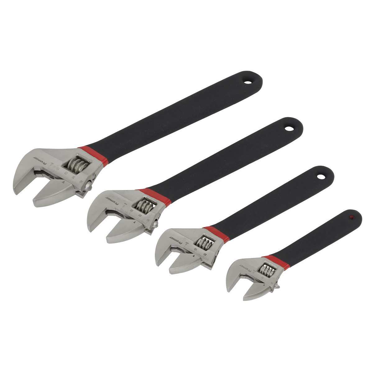 Sealey 4pc Adjustable Wrench Set Ni-Fe Finish AK9935