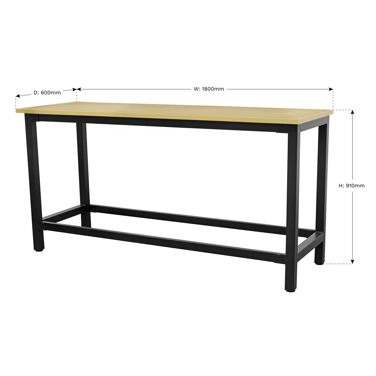 Sealey 1.8m Heavy-Duty Steel Workbench with 25mm MDF Top AP0618