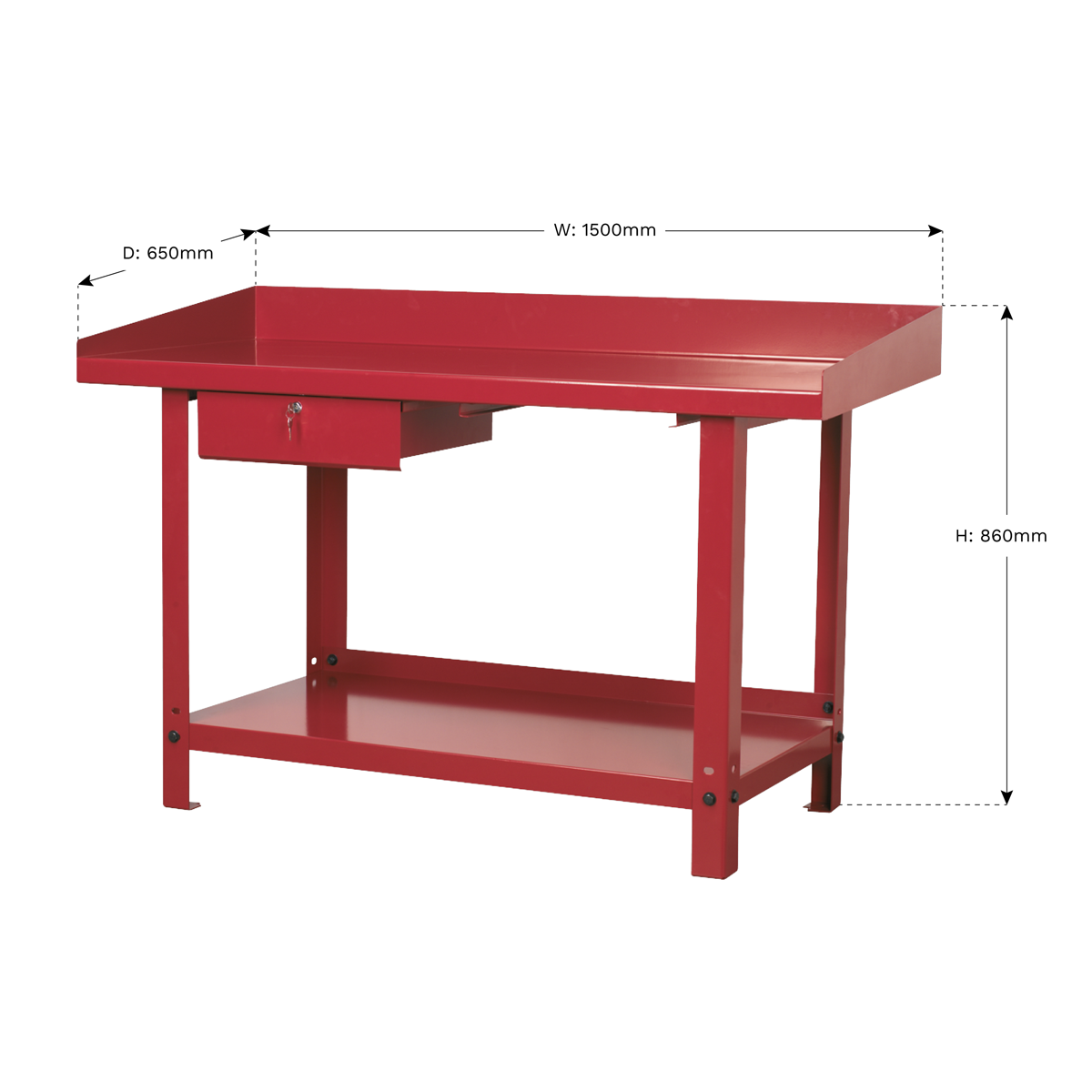 Sealey 1.5m Steel Workbench with 1 Drawer AP1015
