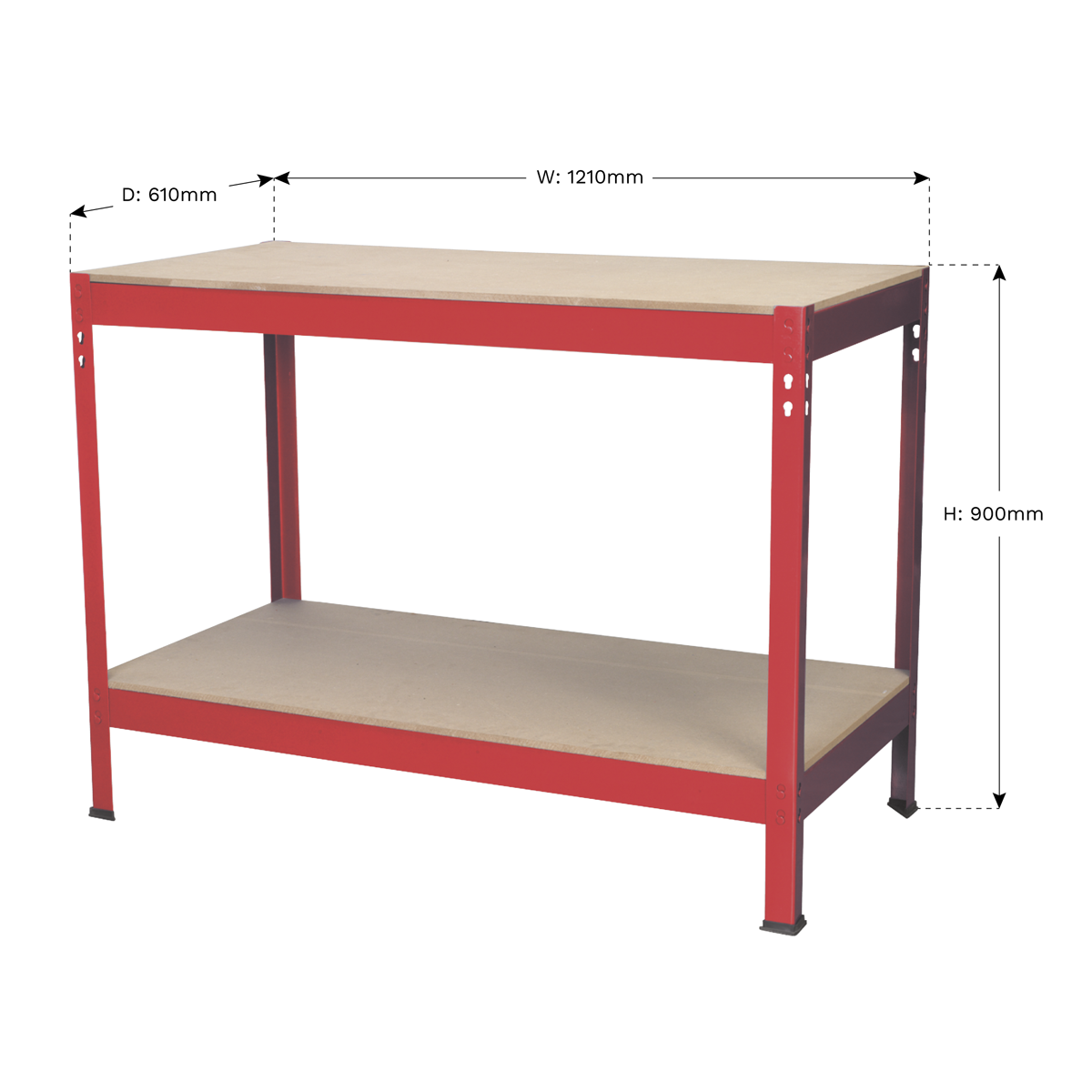 Sealey 1.2m Steel Workbench with Wooden Top AP1210