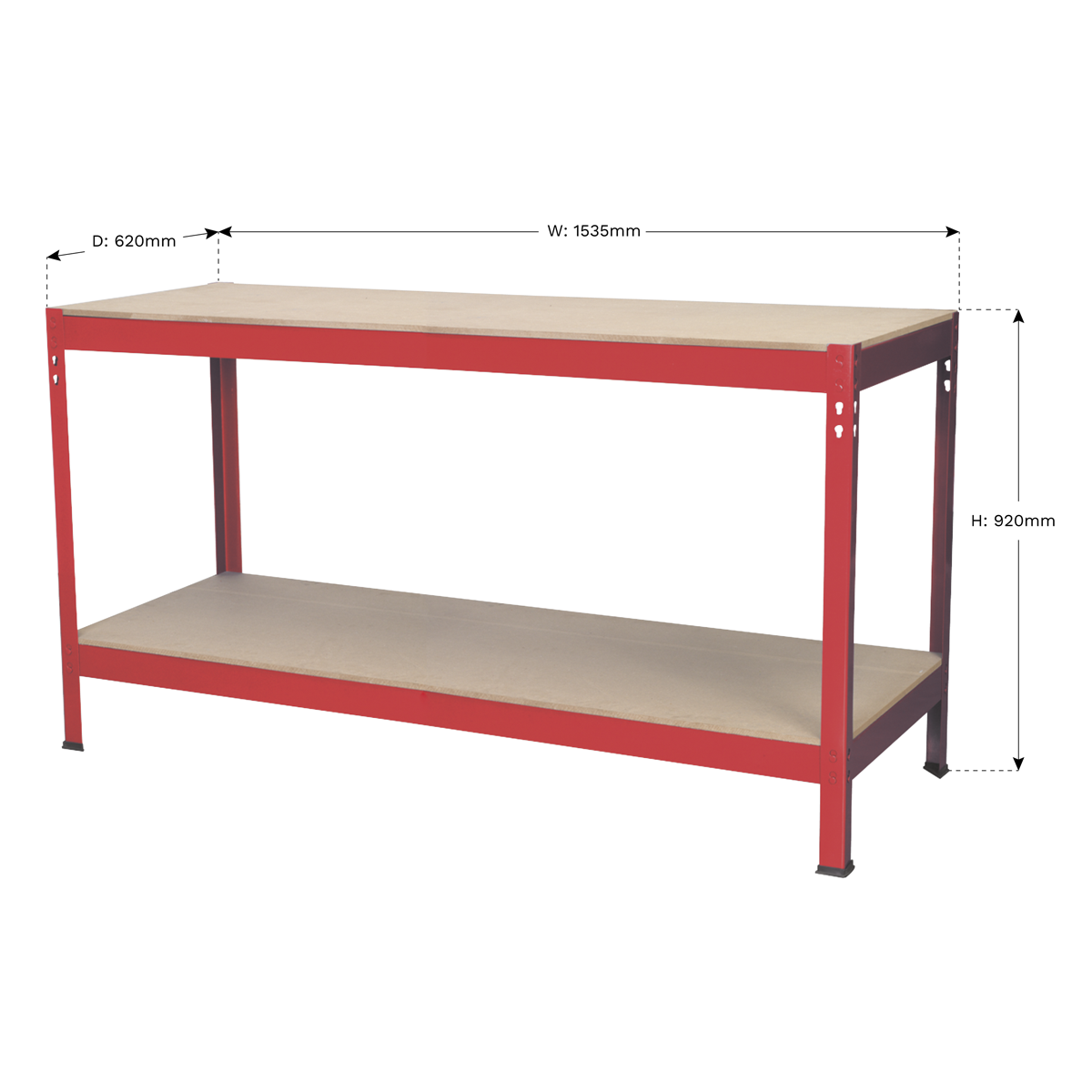 Sealey 1.53m Steel Workbench with Wooden Top AP1535