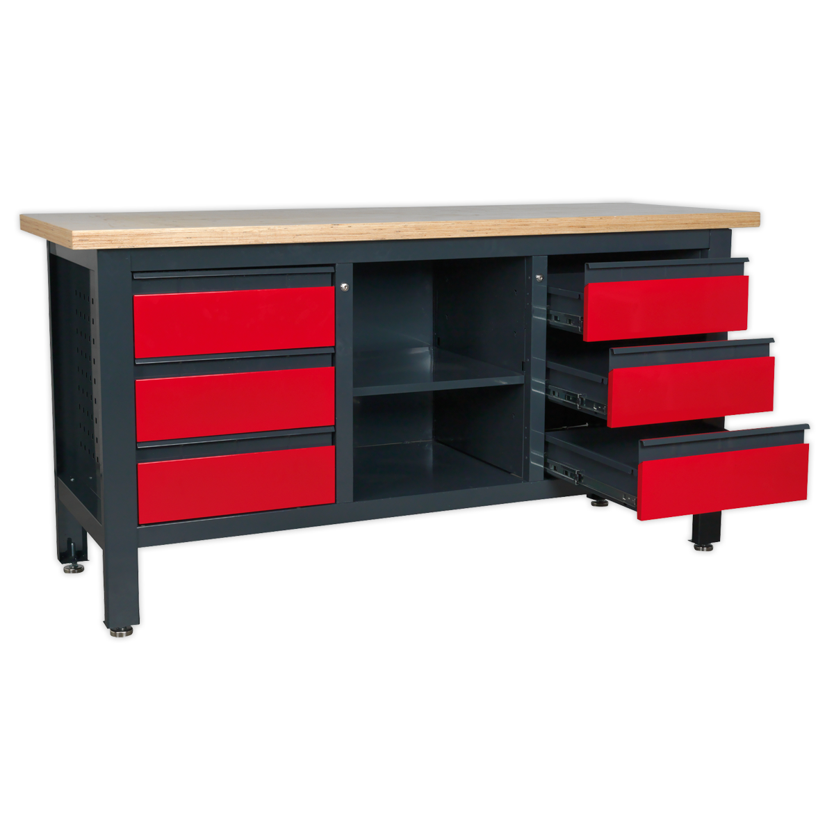 Sealey Workstation with 6 Drawers & Open Storage AP1905D