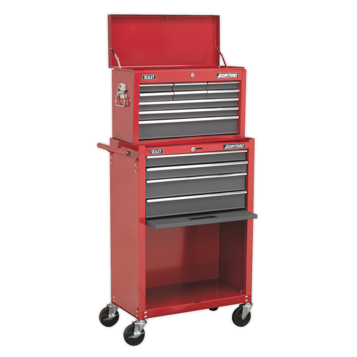 Sealey 13 Drawer Topchest & Rollcab Combination with Ball-Bearing Slides - Red/Grey AP22513BB