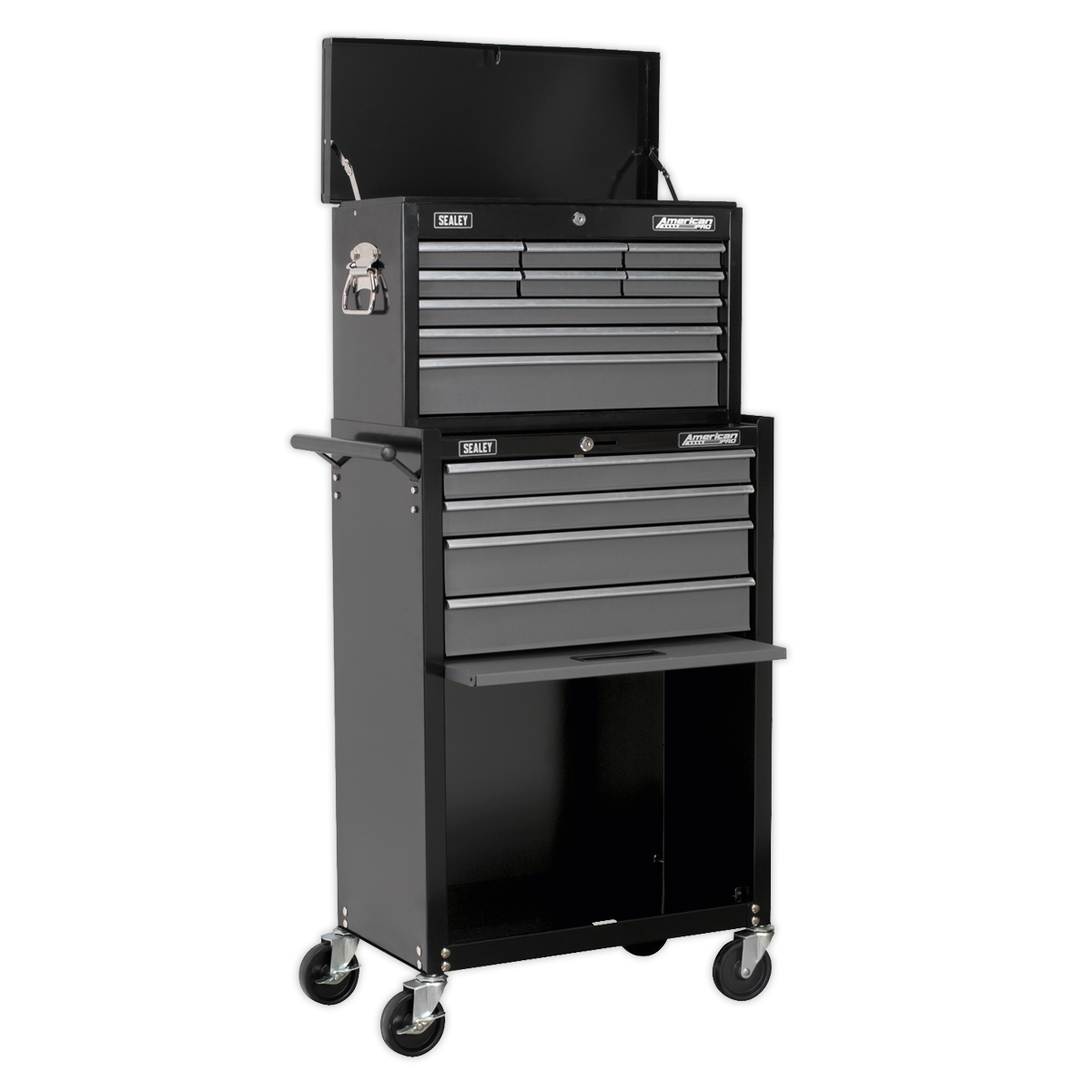 Sealey 13 Drawer Topchest & Rollcab Combination with Ball-Bearing Slides - Black/Grey AP2513B
