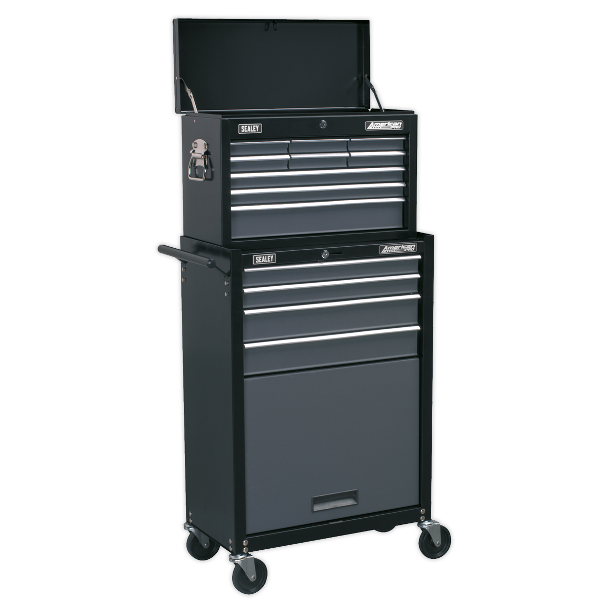 Sealey 13 Drawer Topchest & Rollcab Combination with Ball-Bearing Slides - Black/Grey AP2513B