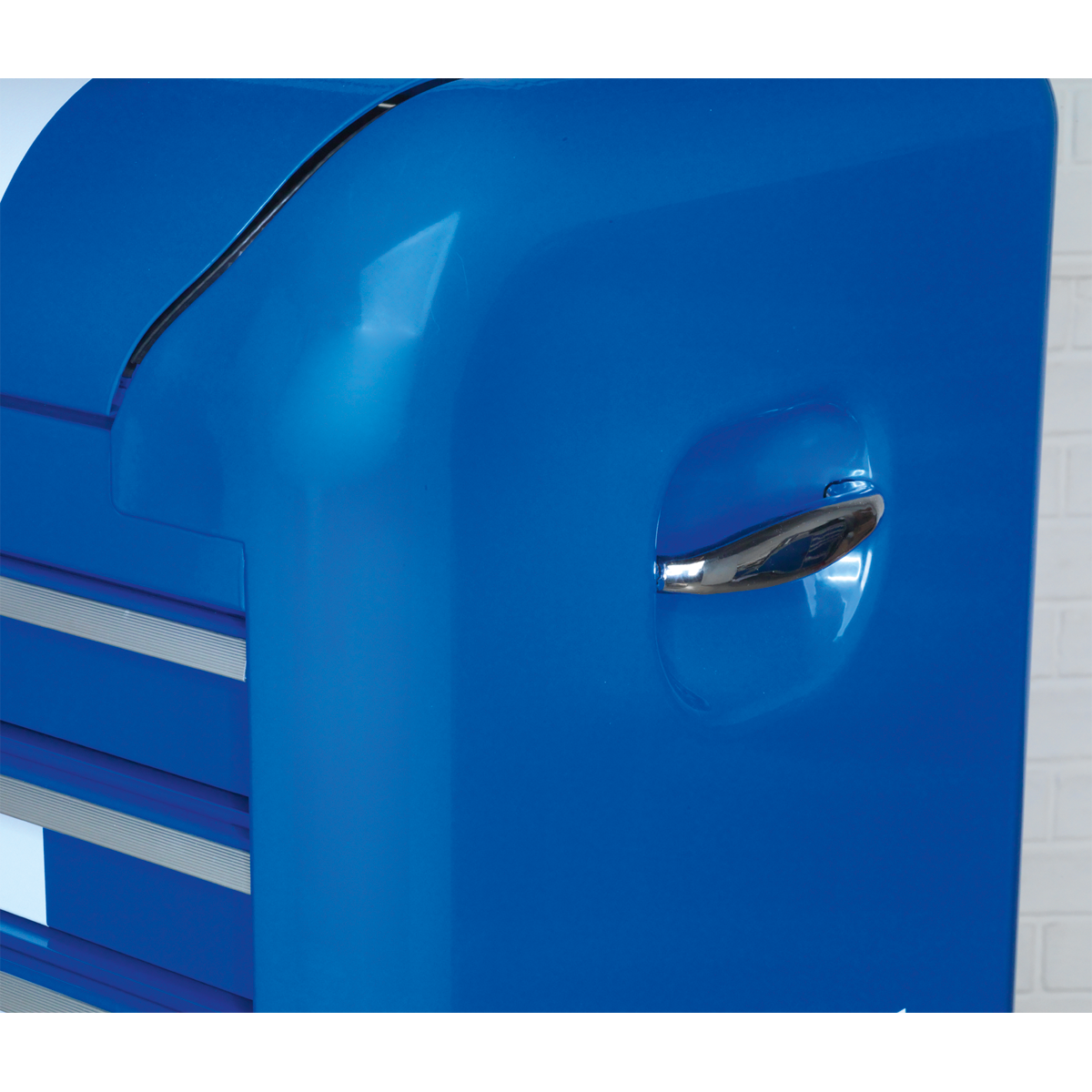 Sealey 4 Drawer Retro Style Topchest - Blue with White Stripes AP28104BWS