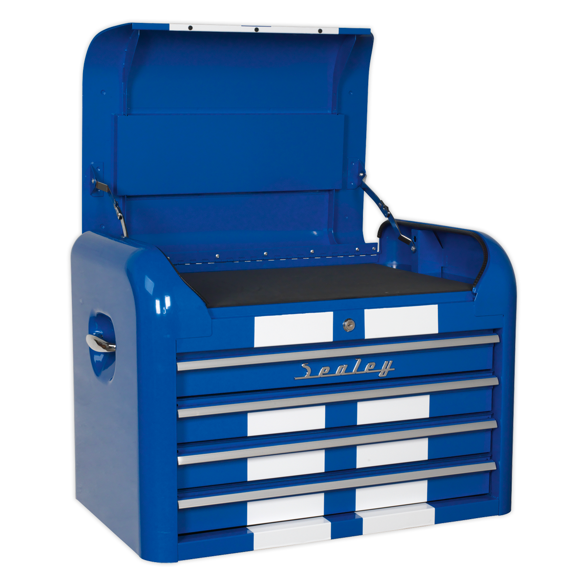 Sealey 4 Drawer Retro Style Topchest - Blue with White Stripes AP28104BWS