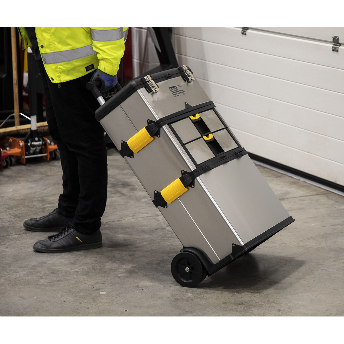 Sealey 3 Compartment Mobile Stainless Steel/Composite Toolbox AP855