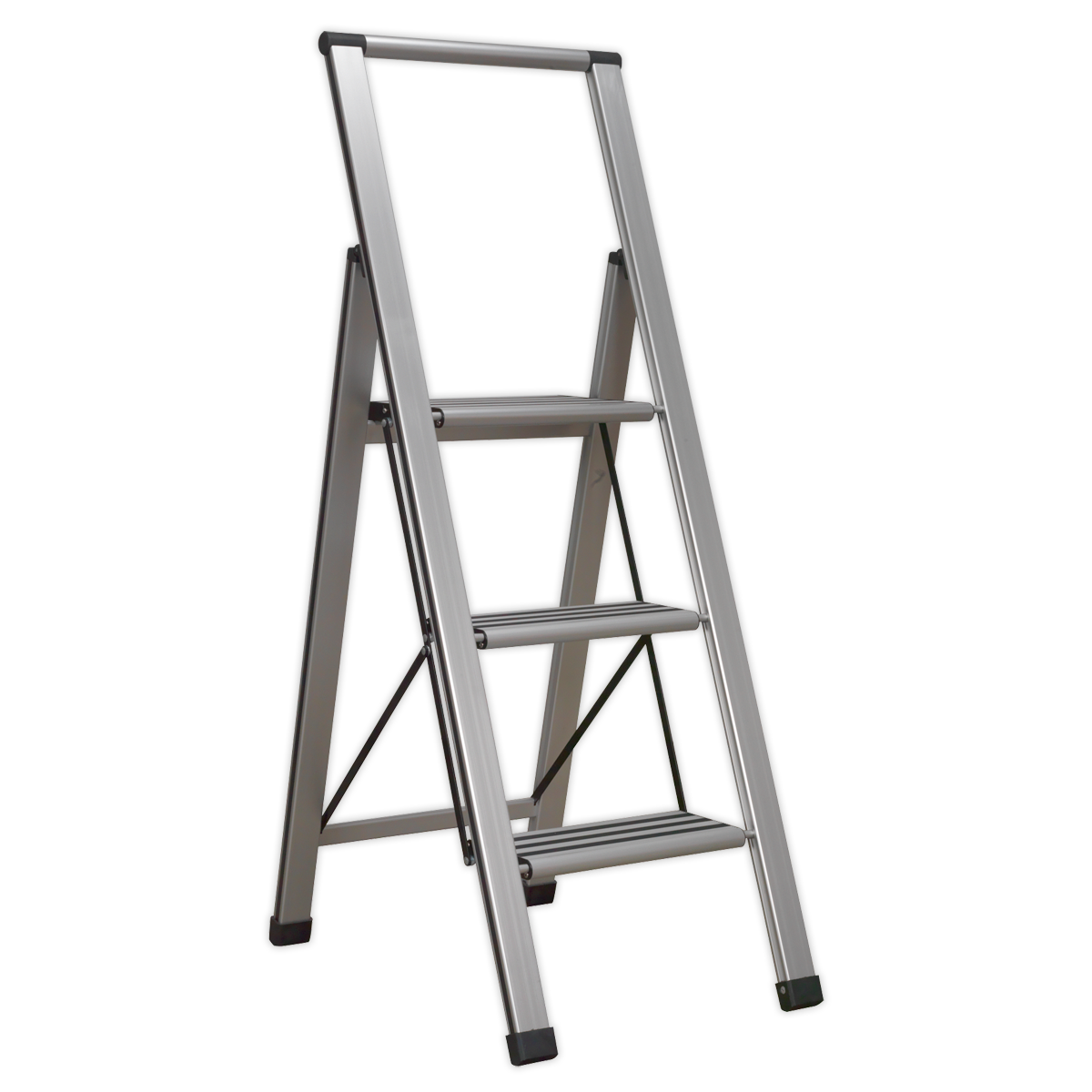 Sealey 3-Step Trade Aluminium Professional Folding Step Ladder 150kg Capacity APSL3