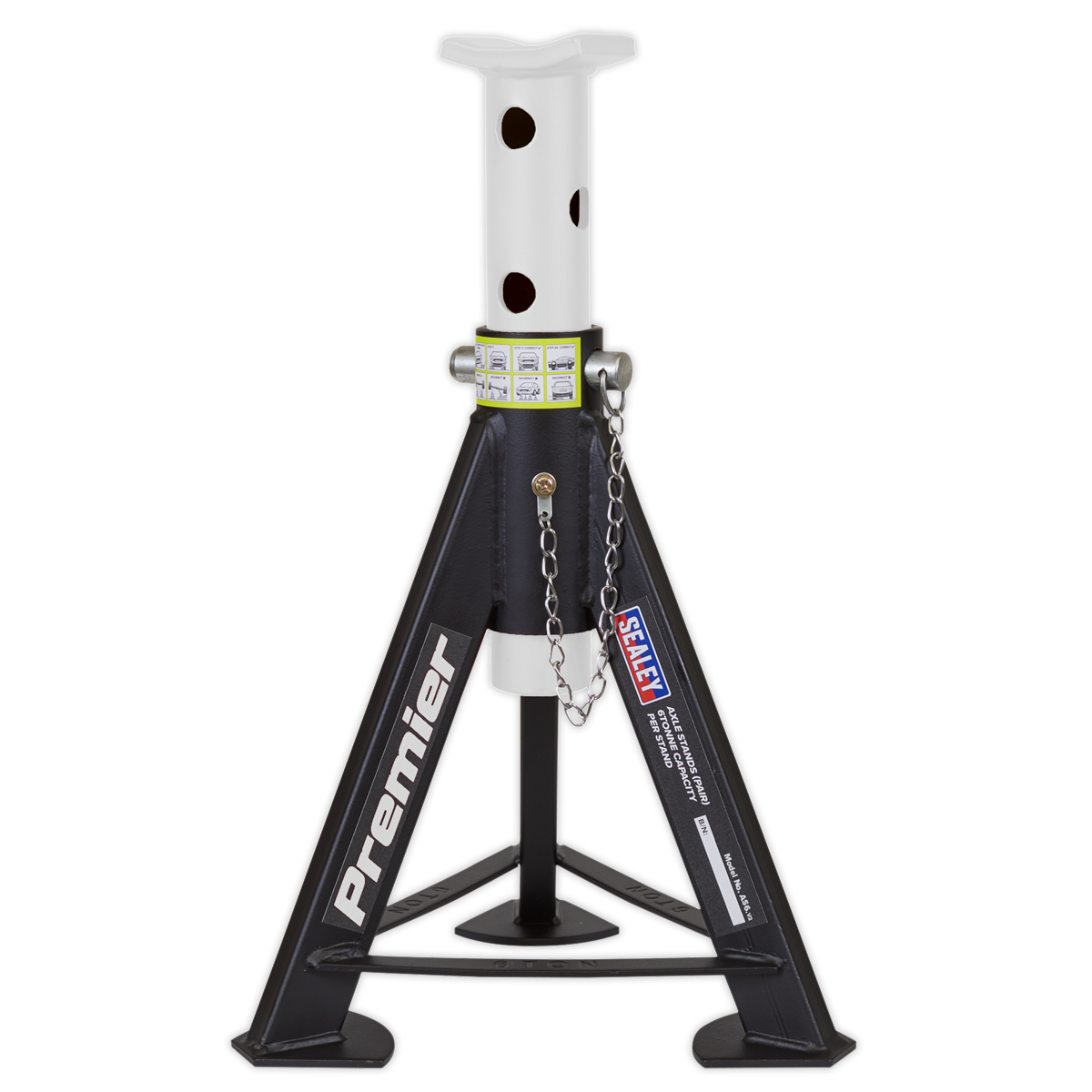 Sealey Axle Stands (Pair) 6tonne Capacity per Stand - White AS6