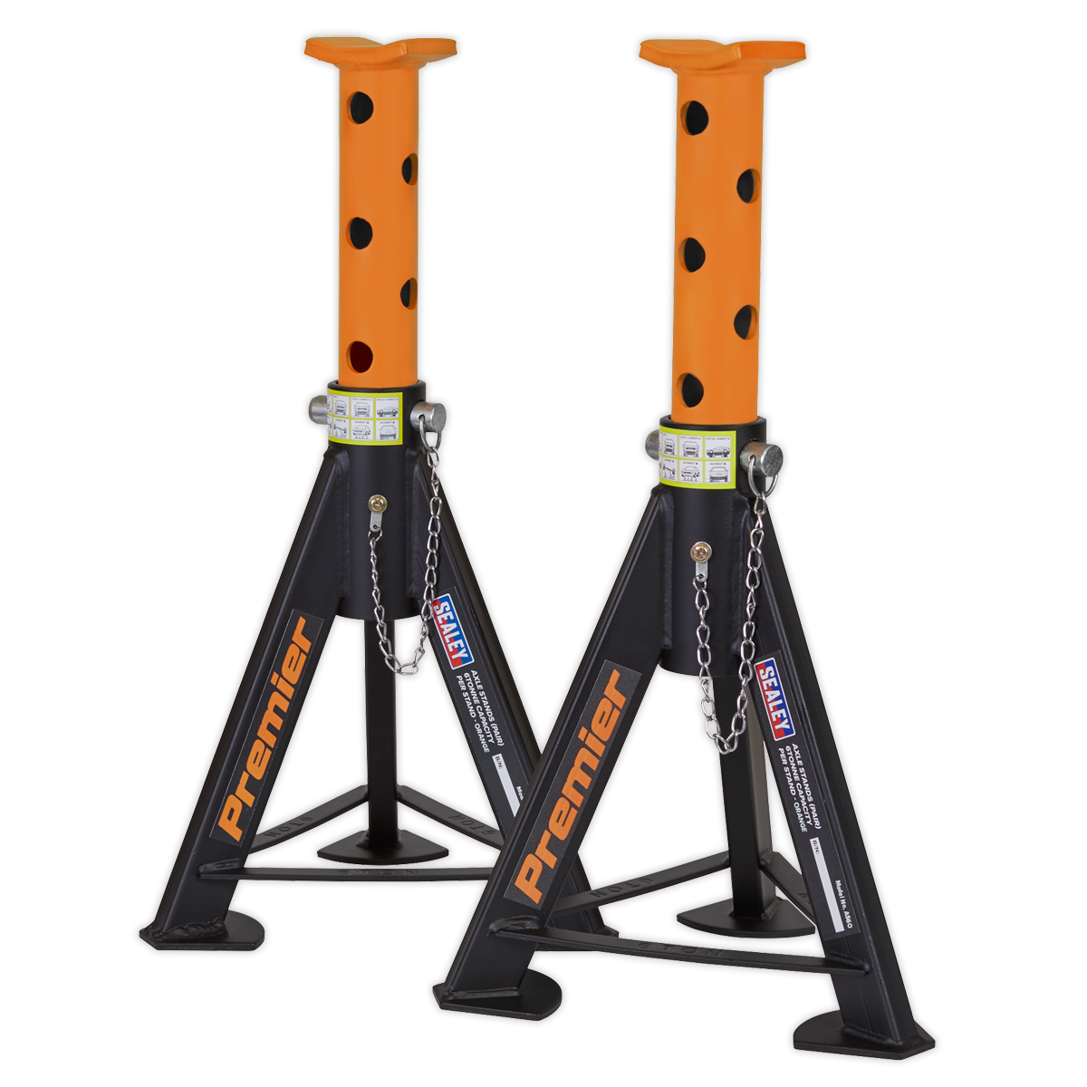 Sealey Axle Stands (Pair) 6tonne Capacity per Stand - Orange AS6O