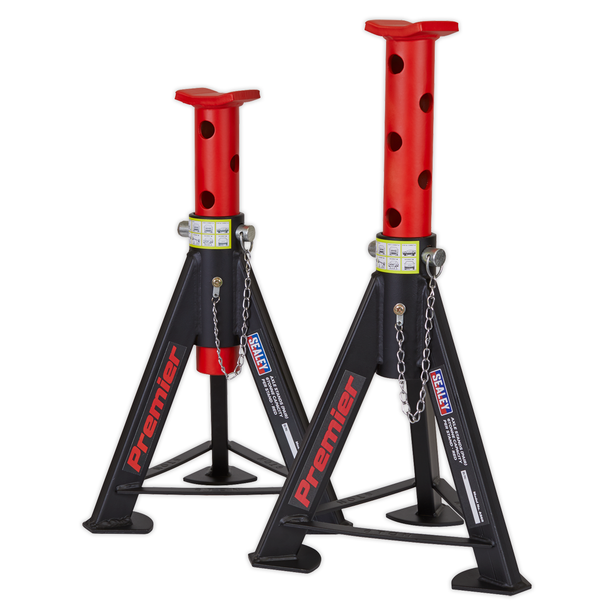 Sealey Axle Stands (Pair) 6tonne Capacity per Stand - Red AS6R
