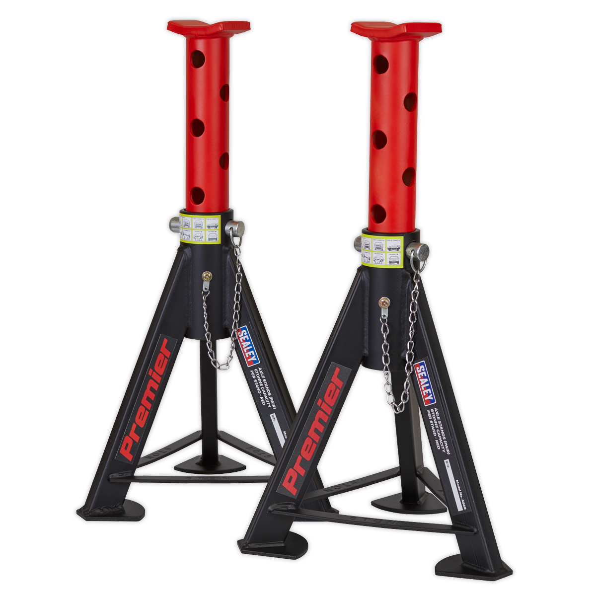 Sealey Axle Stands (Pair) 6tonne Capacity per Stand - Red AS6R