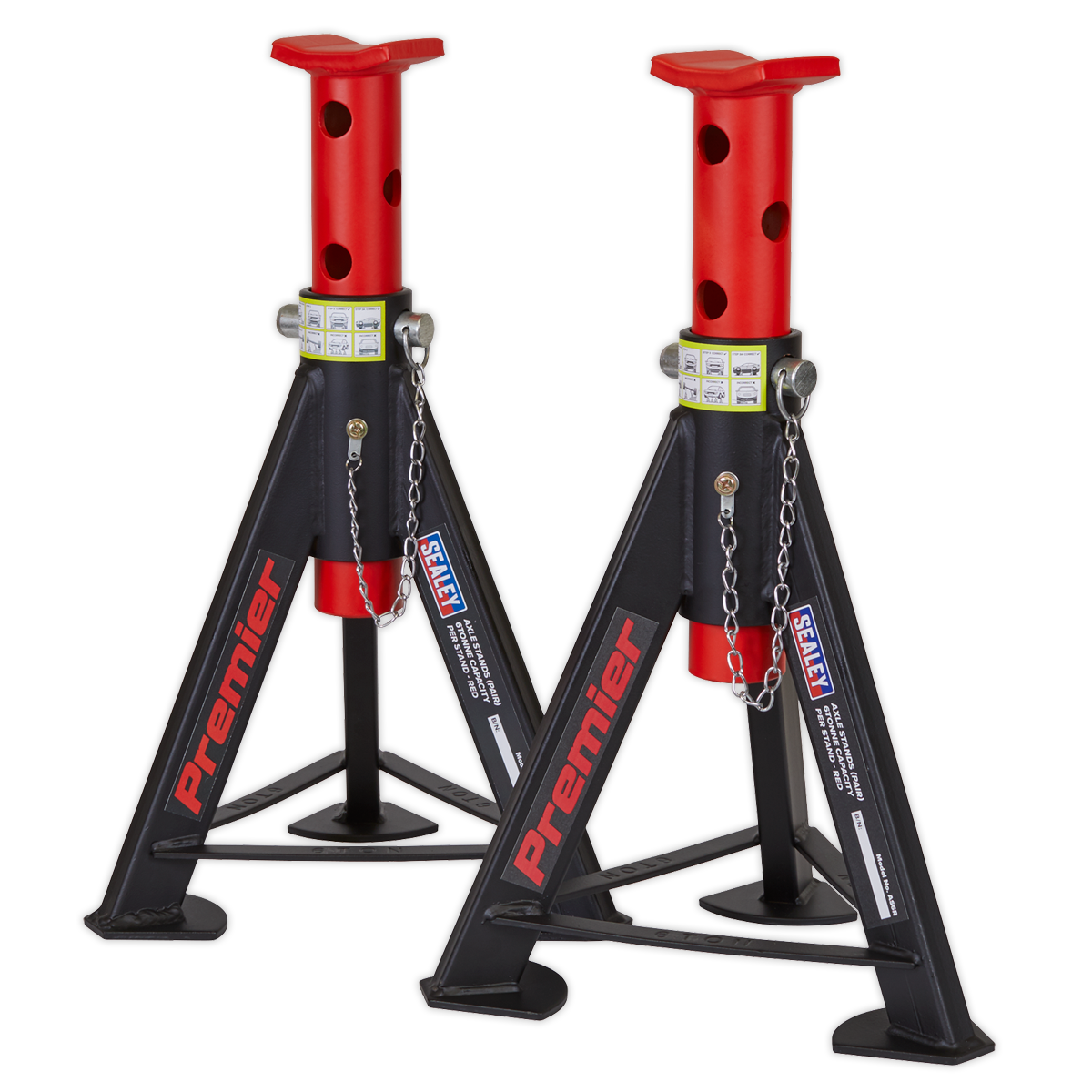 Sealey Axle Stands (Pair) 6tonne Capacity per Stand - Red AS6R