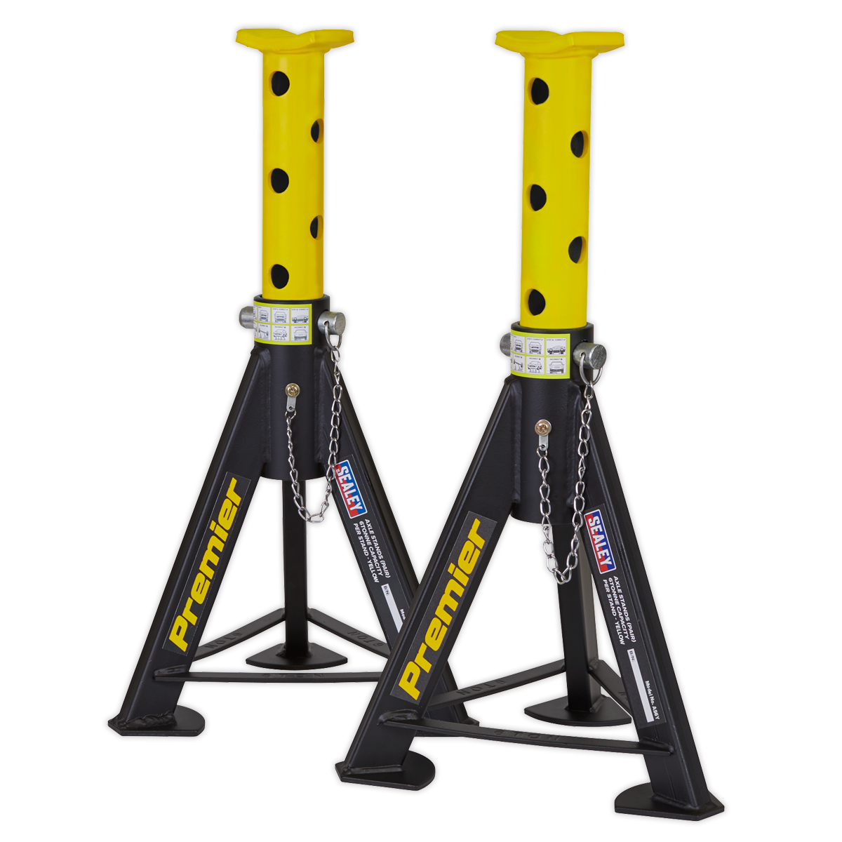 Sealey Axle Stands (Pair) 6tonne Capacity per Stand - Yellow AS6Y