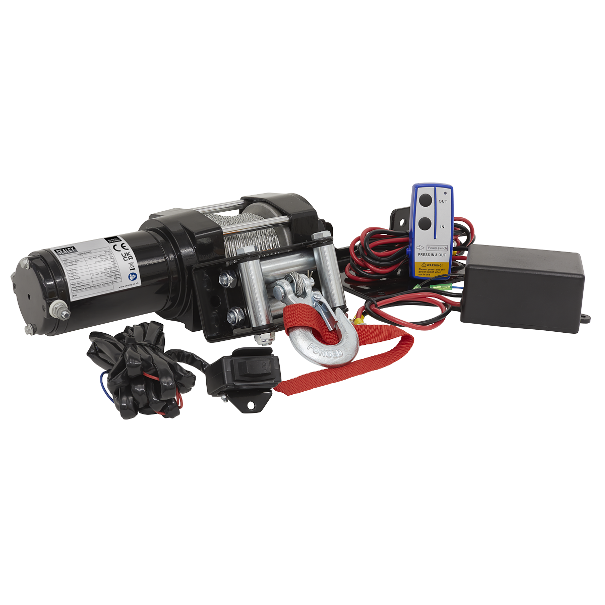 Sealey 12V ATV Winch 1000kg Line Pull ATV1000W